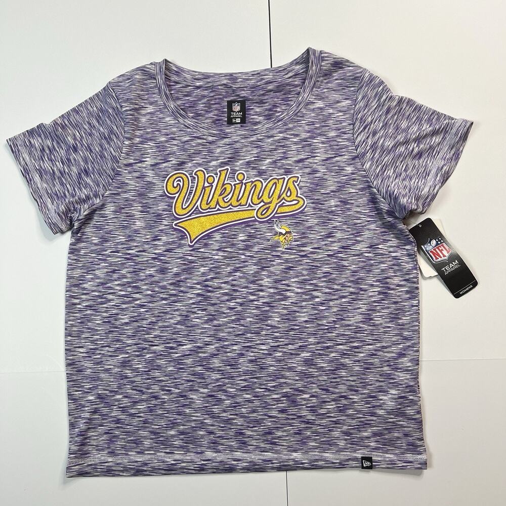 NFL Minnesota Vikings Heathered Purple Short Sleeve T Shirt Women Size Mā NWT